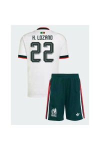 Meksiko Hirving Lozano #22 Jalkapallovaatteet Lasten Vieraspeliasu MM-kisat 2026 Lyhythihainen (+ Lyhyet housut)